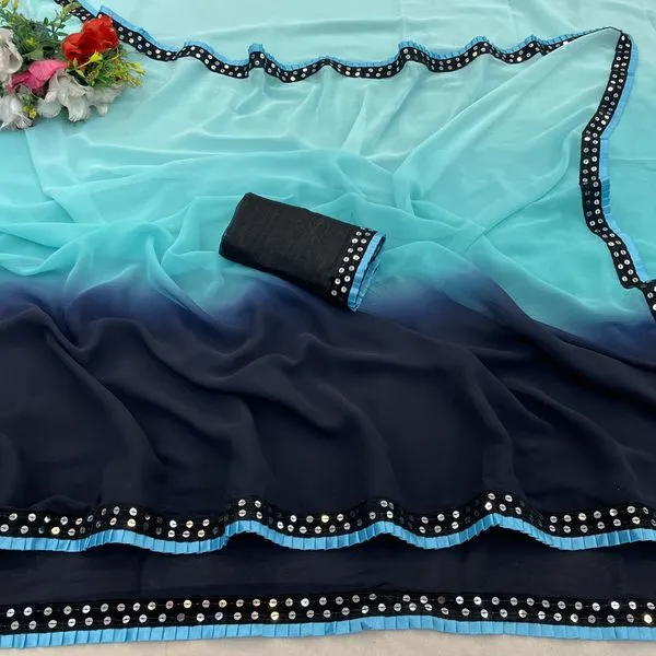 Fashion_Day_Self_Design_Fashion_Georgette_Saree_With_Unstitched_Blouse_(Light_Blue_And_Dark_Blue)