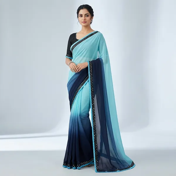 Fashion_Day_Self_Design_Fashion_Georgette_Saree_With_Unstitched_Blouse_(Light_Blue_And_Dark_Blue)
