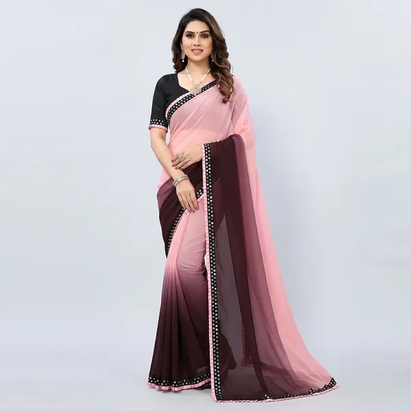 Fashion_Day_Self_Design_Fashion_Georgette_Saree_With_Unstitched_Blouse_(Pink_And_Purple)