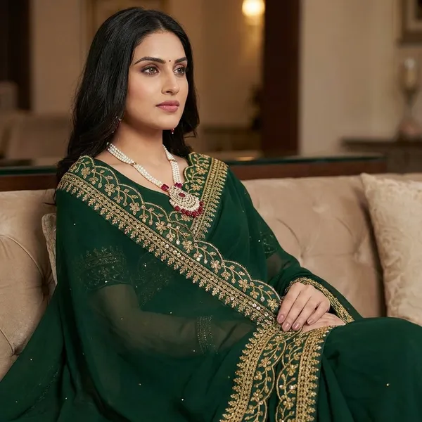 Fashion_Day_Embroidered_Fashion_Georgette_Saree_With_Unstitched_Blouse_(Dark_Green)