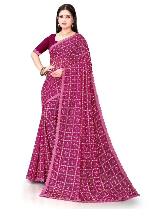 Fashion_Day_Applique_Daily_Wear_Georgette_Saree_(Magenta)