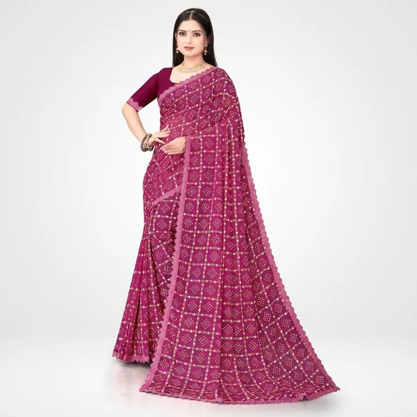 Fashion_Day_Applique_Daily_Wear_Georgette_Saree_(Magenta)