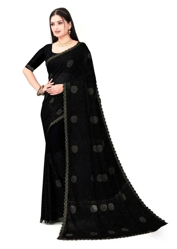 Fashion_Day_Applique_Daily_Wear_Georgette_Saree_(Black)