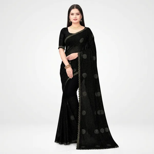 Fashion_Day_Applique_Daily_Wear_Georgette_Saree_(Black)