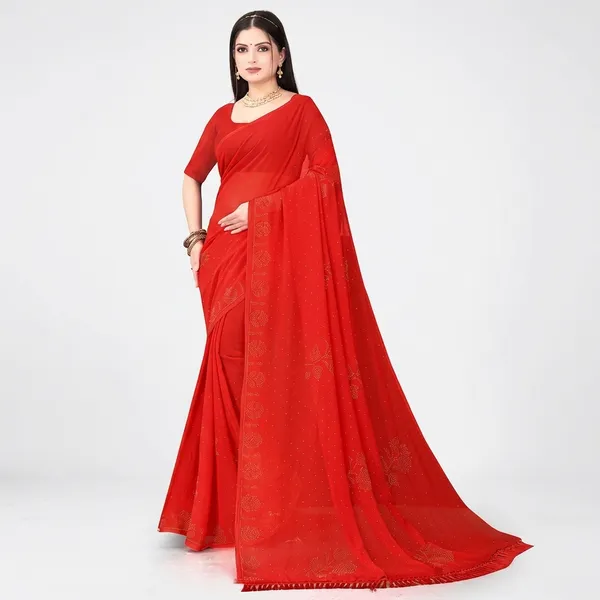 Fashion_Day_Self_Design_Daily_Wear_Georgette_Saree_(Red)