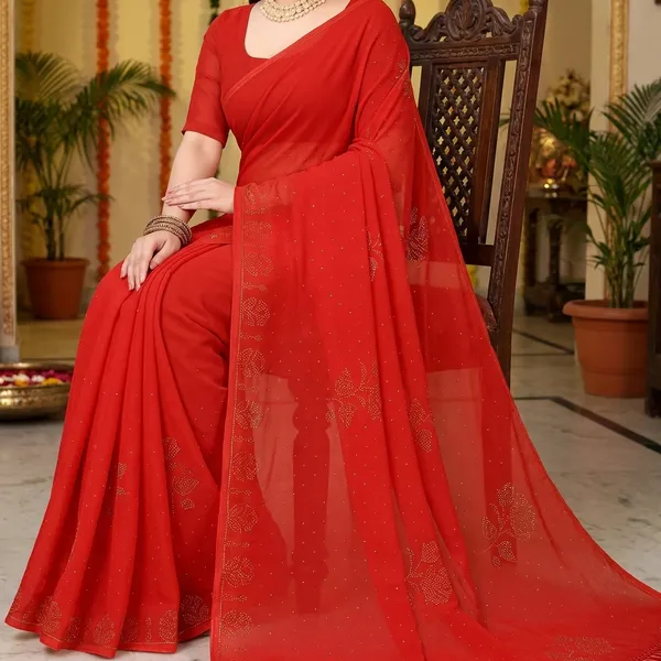 Fashion_Day_Self_Design_Daily_Wear_Georgette_Saree_(Red)