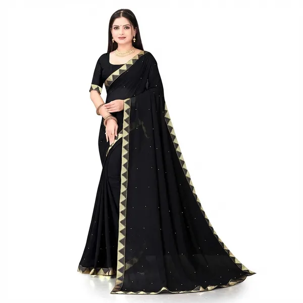 Fashion_Day_Applique_Daily_Wear_Georgette_Saree_(Black)