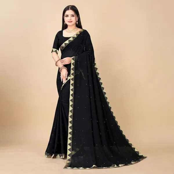 Fashion_Day_Applique_Daily_Wear_Georgette_Saree_(Black)