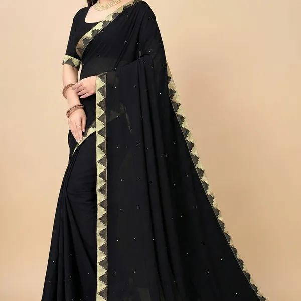 Fashion_Day_Applique_Daily_Wear_Georgette_Saree_(Black)