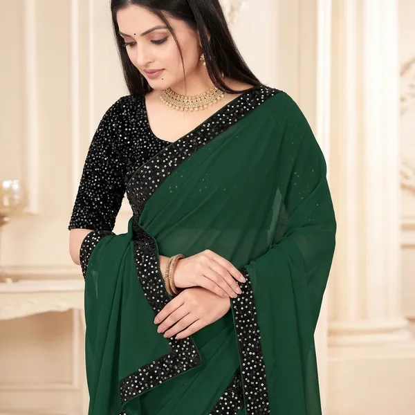 Fashion_Day_Embroidered_Bollywood_Georgette_Saree_(Dark_Green)