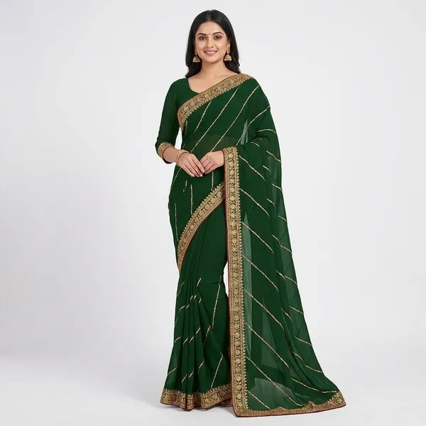 Fashion_Day_Embroidered_Bollywood_Georgette_Saree_(Dark_Green)