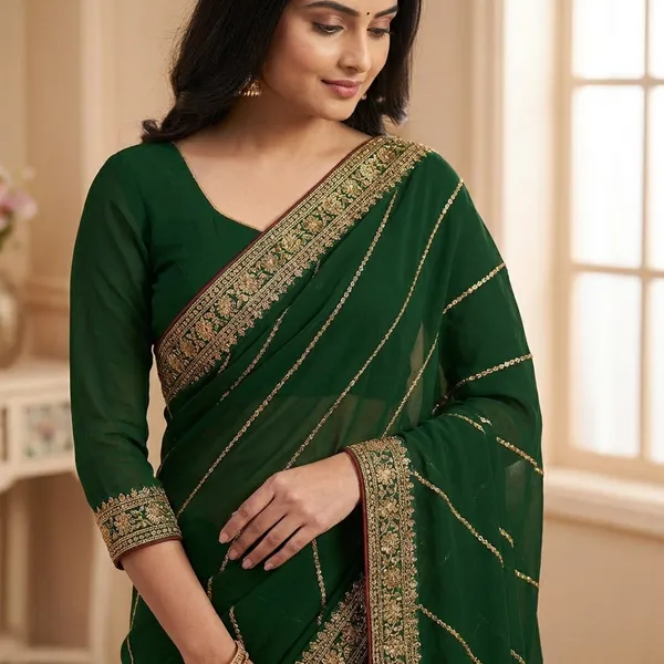 Fashion_Day_Embroidered_Bollywood_Georgette_Saree_(Dark_Green)