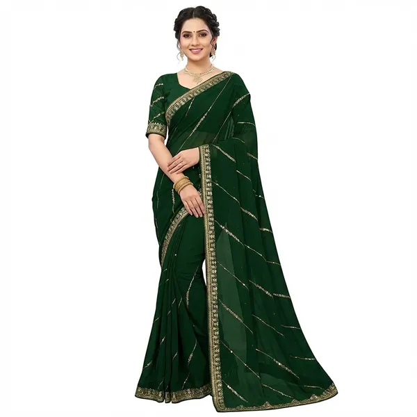 Fashion_Day_Embroidered_Bollywood_Georgette_Saree_(Dark_Green)