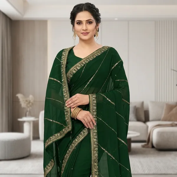 Fashion_Day_Embroidered_Bollywood_Georgette_Saree_(Dark_Green)