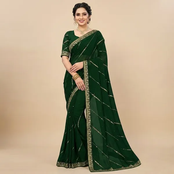 Fashion_Day_Embroidered_Bollywood_Georgette_Saree_(Dark_Green)