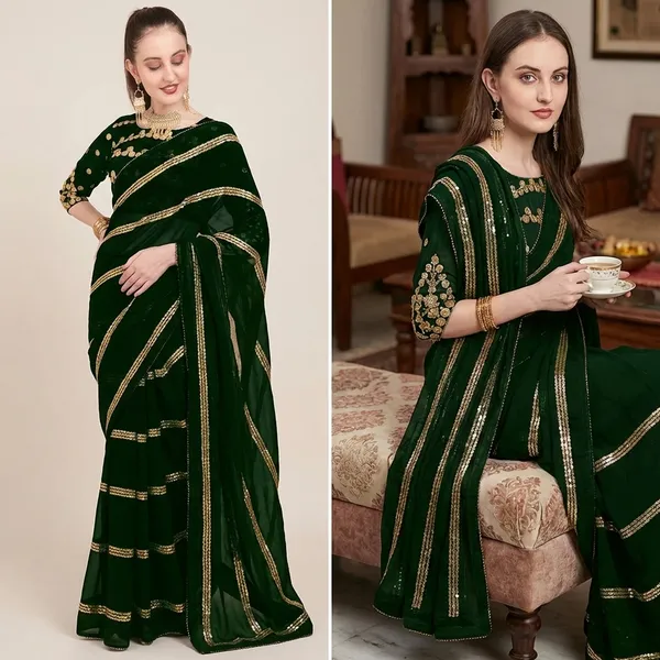 Fashion_Day_Embroidered_Bollywood_Georgette_Saree_(Dark_Green)