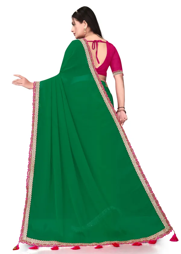 Fashion_Day_Solid/Plain_Bollywood_Georgette_Saree_(Light_Green)