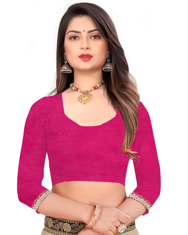 Fashion_Day_Solid/Plain_Bollywood_Georgette_Saree_(Red)