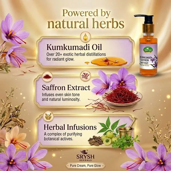 Srysh_Herbals_Kumkumadi_Saffron_Face_Wash