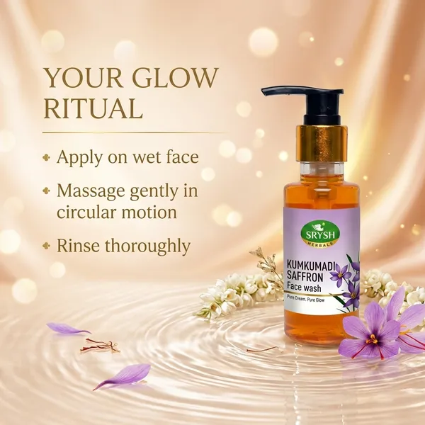Srysh_Herbals_Kumkumadi_Saffron_Face_Wash