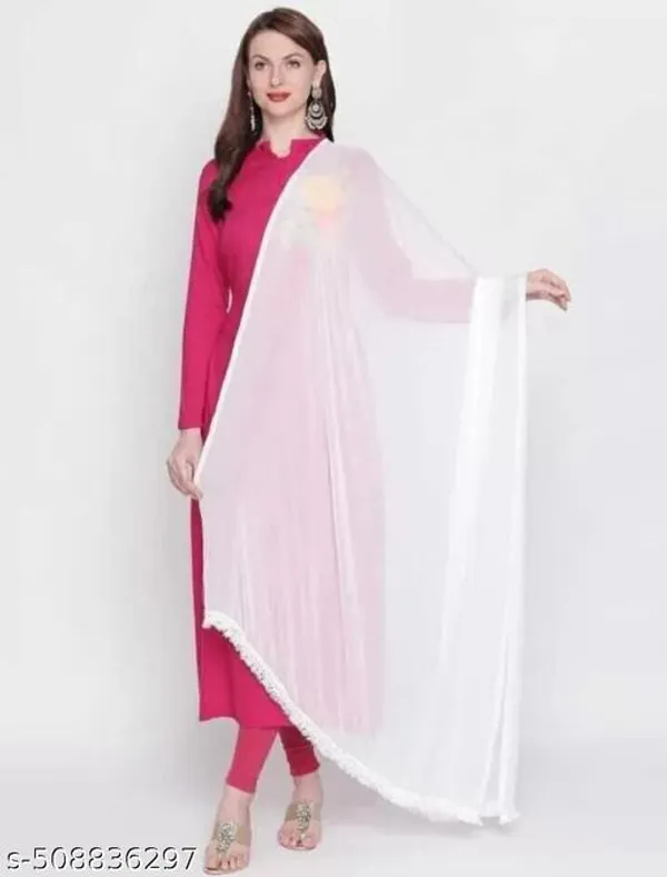 White_Premium_White_Ciffon_Dupatta_For_Women
