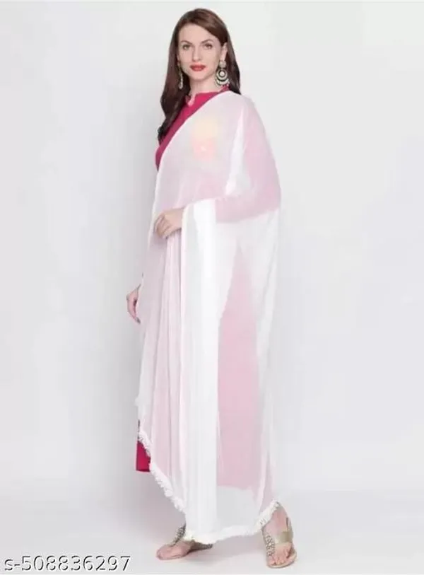 White_Premium_White_Ciffon_Dupatta_For_Women