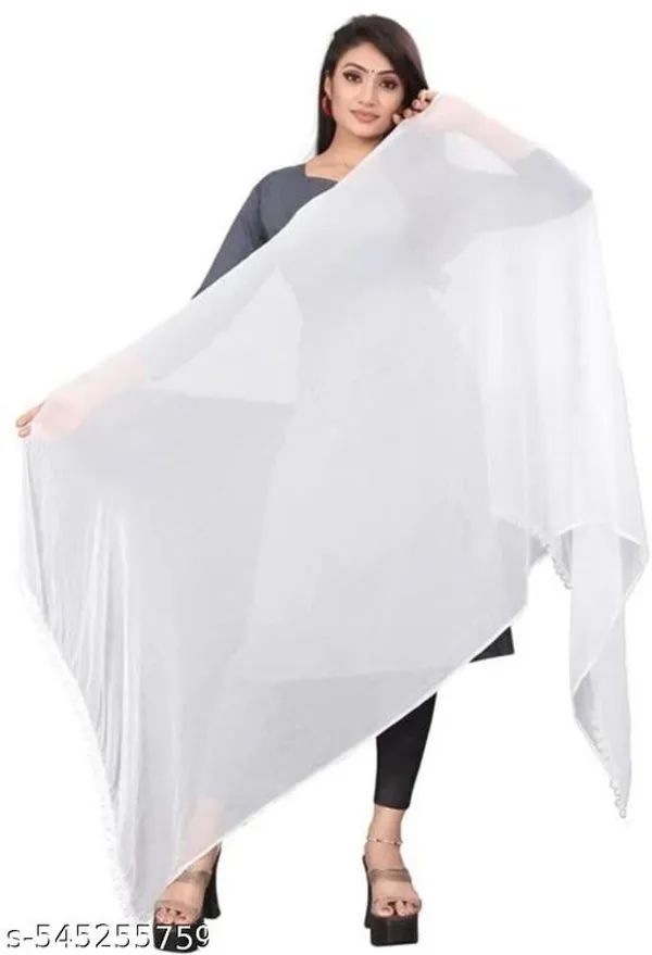 White_And_Black_Premium_Ciffon_Dupatta_Combo_For_Women_Pack_Of_2