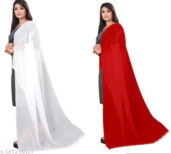 Red_And_White_Premium_Ciffon_Dupatta_Combo_For_Women