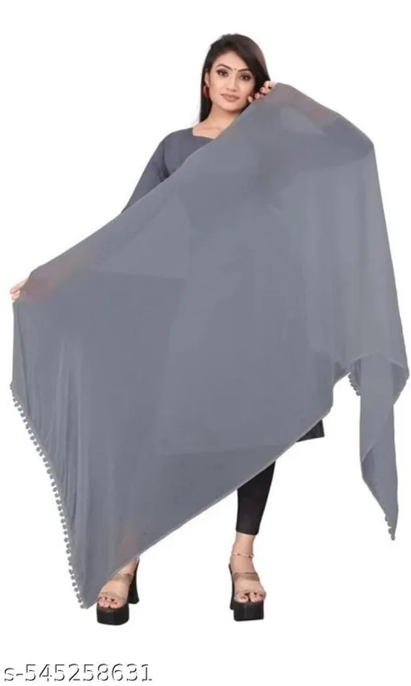White_And_Grey_Premium_Ciffon_Dupatta_Combo_For_Women_Pack_Of_2