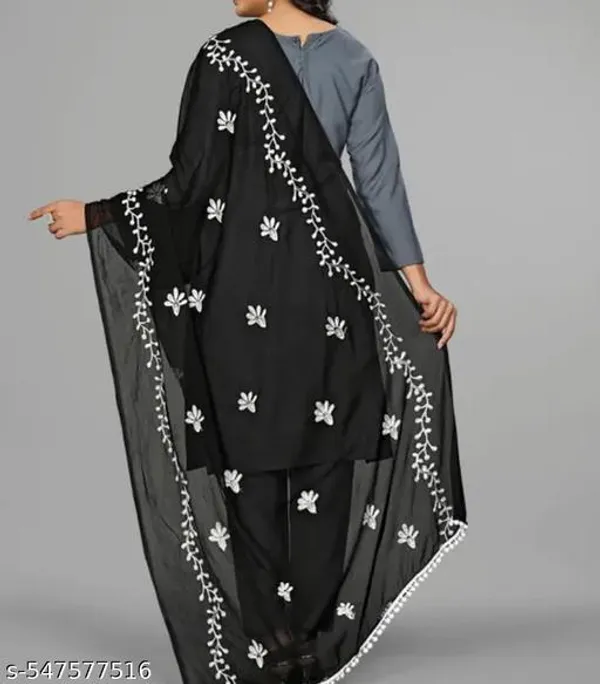 Black_Premium_Ciffon_Embroiderd_Dupatta_For_Women
