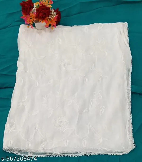 White_Premium_Chiffon_Dupatta_For_Women