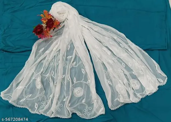White_Premium_Chiffon_Dupatta_For_Women