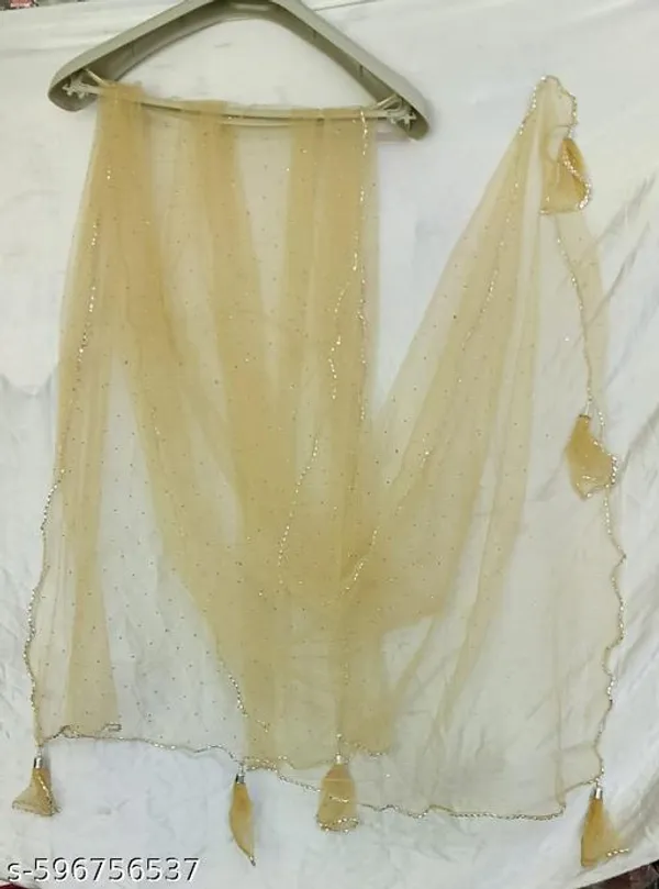 Beige_Premium_Net_Dupatta_For_Women