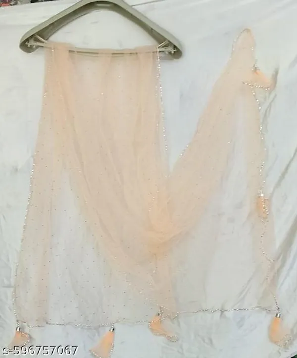 Peach_Premium_Net_Dupatta_For_Women