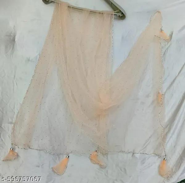 Peach_Premium_Net_Dupatta_For_Women