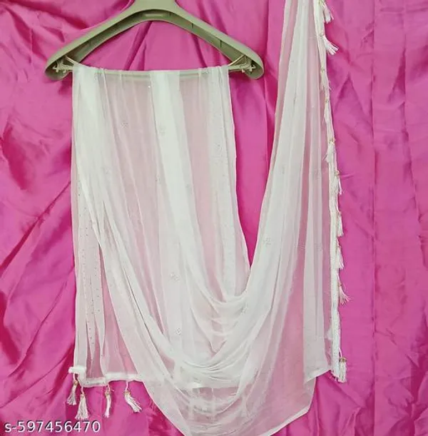 White_Premium_Chiffon_Dupatta_For_Women