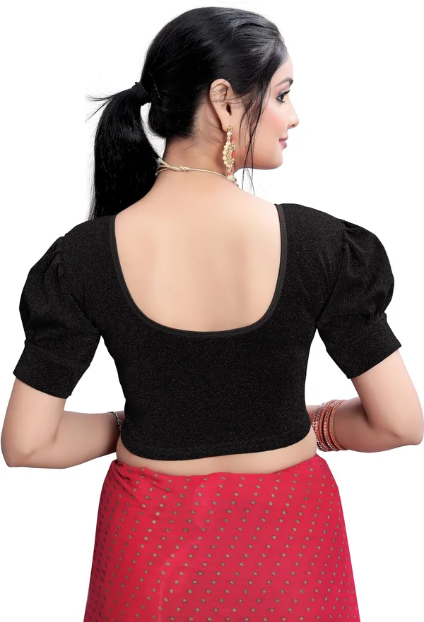 Black_Premium_Chandan_Tex_Fab_Round_Neck_Blouse_For_Women