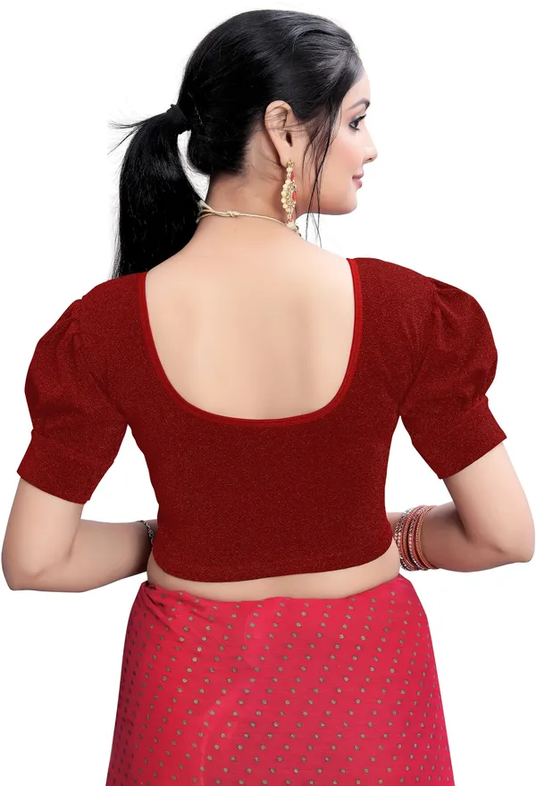 Maroon_Premium_Chandan_Tex_Fab_Round_Neck_Blouse_For_Women