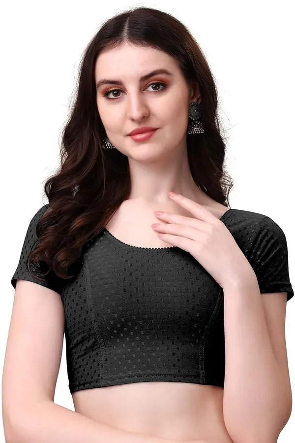 Black_Premium_Sarhulgarments_Round_Neck_Blouse_For_Women