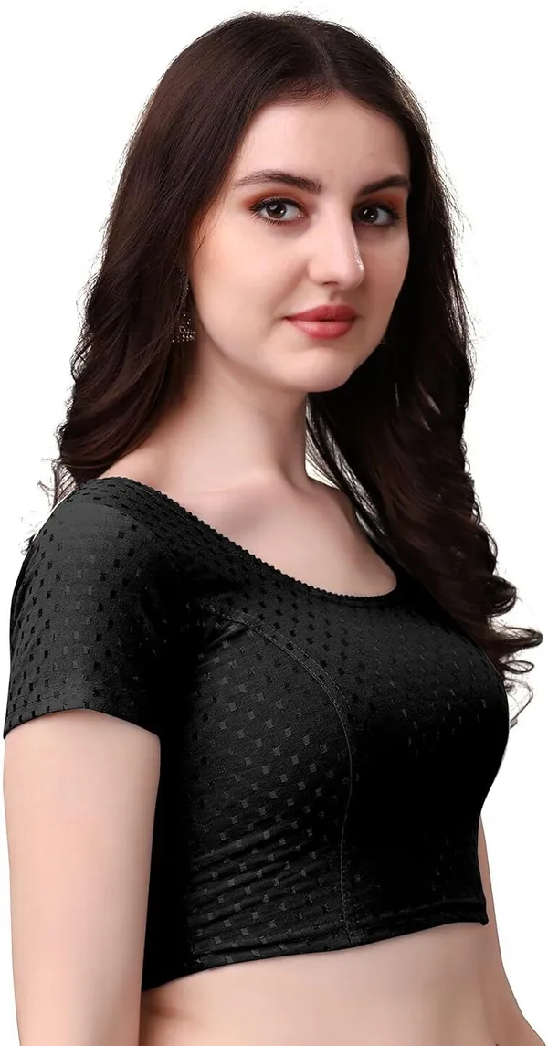 Black_Premium_Sarhulgarments_Round_Neck_Blouse_For_Women