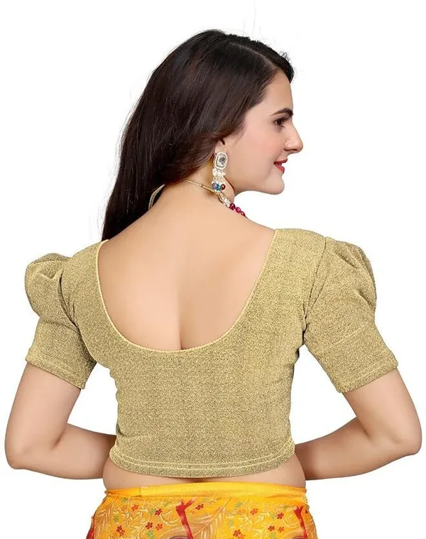 Beige_Premium_Sanket_Synthetics_Round_Neck_Blouse_For_Women