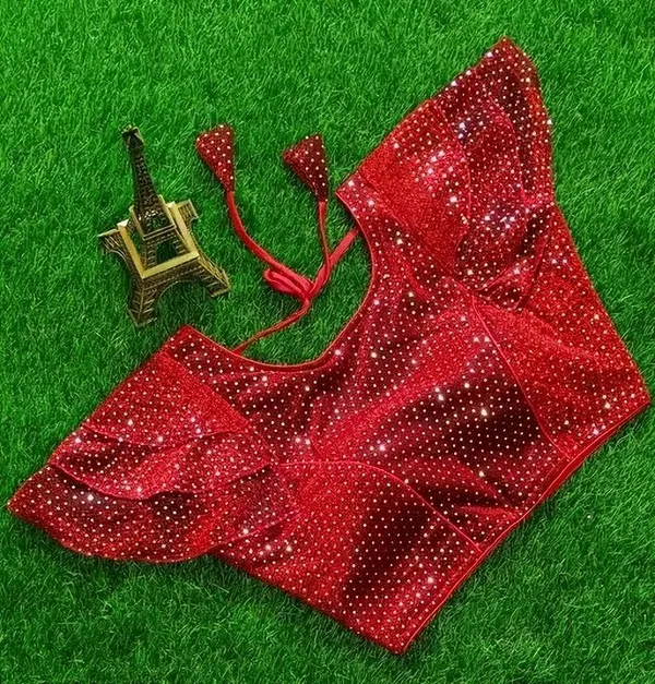 Red_Premium_Sathi_Creation_Round_Neck_Blouse_For_Women