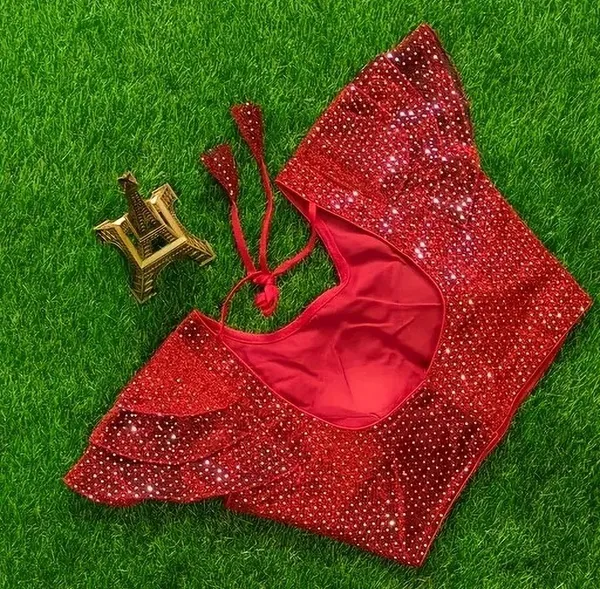Red_Premium_Sathi_Creation_Round_Neck_Blouse_For_Women
