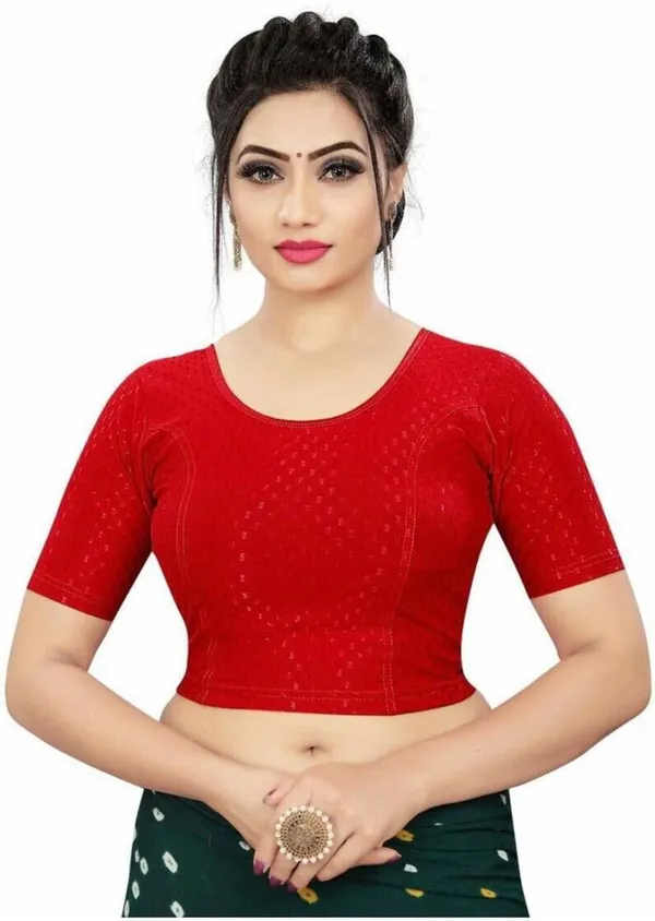 Red_And_Gold_Premium_Ayushtrading_Round_Neck_Blouse_For_Women_Pack_Of_2