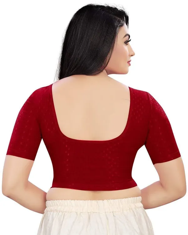 Maroon_Premium_Mayank_Bazaar_Round_Neck_Blouse_For_Women