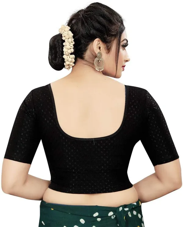 Black_Premium_Mayank_Bazaar_Round_Neck_Blouse_For_Women