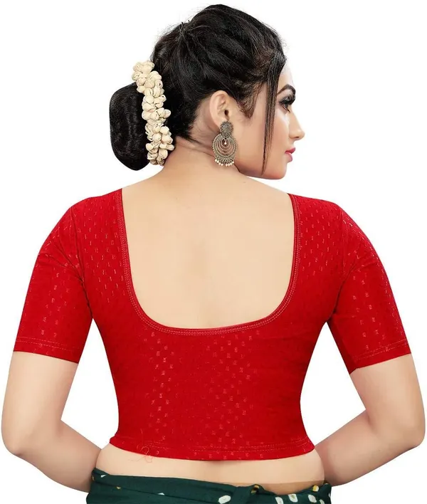 Red_Premium_Mayank_Bazaar_Round_Neck_Blouse_For_Women