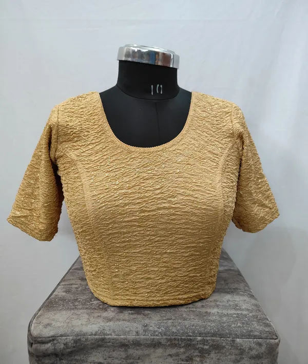 Beige_Premium_Ladieschoice_Round_Neck_Blouse_For_Women