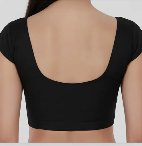 Black_Premium_Weave_Wear_U_Neck_Blouse_For_Women