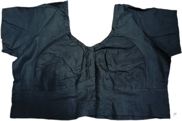 Black_Premium_Weave_Wear_U_Neck_Blouse_For_Women